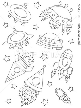 Set of cute illustration. Perfect for kids designs, posters, stickers Set of cute illustration. Perfect for kids designs, posters, stickers 136924597