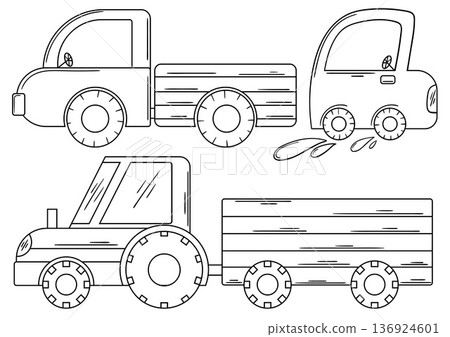 Set of cute illustration. Perfect for kids designs, posters, stickers 136924601