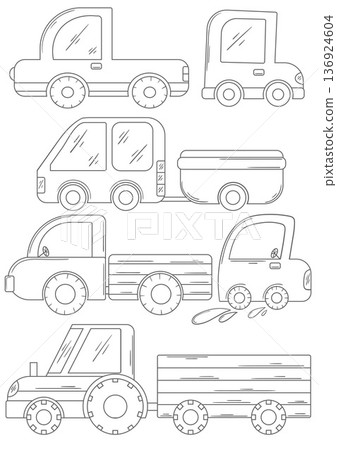 Set of cute illustration. Perfect for kids designs, posters, stickers Set of cute illustration. Perfect for kids designs, posters, stickers 136924604