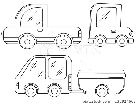 Set of cute illustration. Perfect for kids designs, posters, stickers 136924605