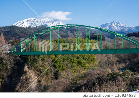 Beautiful spring scenery of Mt. Daisen in Tottori prefecture, Japan Beautiful spring scenery of Mt. Daisen in Tottori prefecture, Japan 136924658