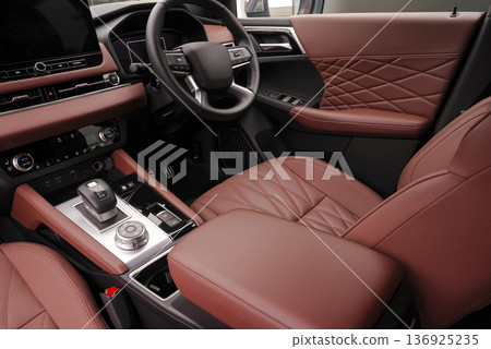 Luxurious premium SUV interior 136925235