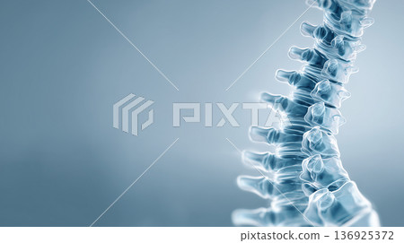 Human spine anatomy illustration with vertebrae structure, medical healthcare concept 136925372