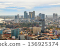 Modern office downtown skyscrapers buildings with residential areas in rapidly developing Phnom Penh central business district panorama, Cambodia 136925374