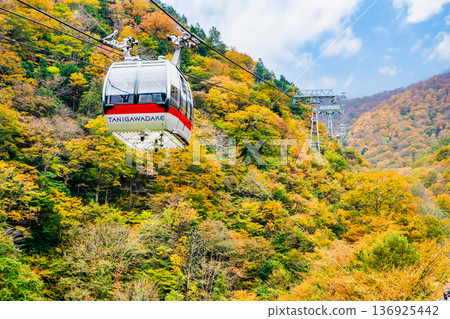 Gunma: Mt. Tanigawa dyed in autumn leaves 136925442