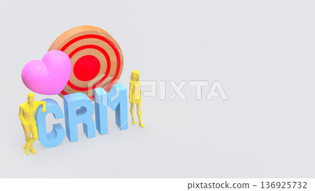 Creative CRM Strategy with Heart and Target Concept 3d render. Creative CRM Strategy with Heart and Target Concept 3d render. 136925732
