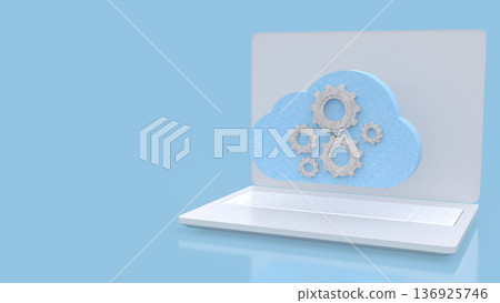 Cloud Computing Technology Concept on Laptop Screen 3d render. 136925746