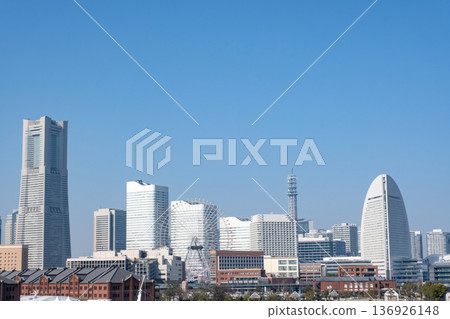 View of Minato Mirai from Osanbashi Pier 136926148