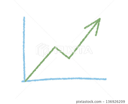 Chalk chart and up arrow icon in rough line style. This axis and plot element form a clear finance symbol. Chart graph provide an effective icon for financial data modern backgrounds. Chalk chart and up arrow icon in rough line style. This axis and plot element form a clear finance symbol. Chart graph provide an effective icon for financial data modern backgrounds. 136926209