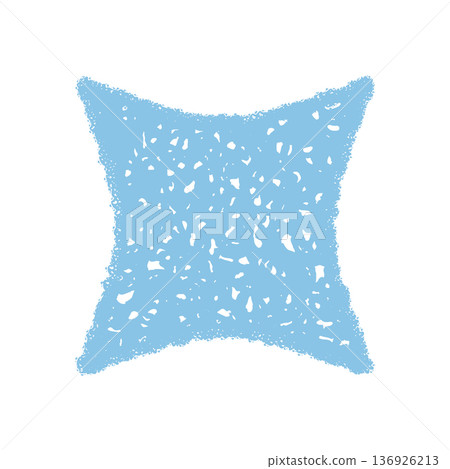 Festive star sketch in textured crayon style forms the firework symbol. Magic spark burst and celebration element suggest graphic art for party or holiday decoration use. 136926213