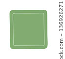 Organic hand drawn square frame in green with quote badge form. Blob shape background serves as template, label and icon. Rectangle element for modern badge or frame use in creative projects. 136926271