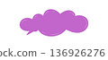 Fluid cloud speech sticker patch with playful doodle style. Hand drawn bubble for chat, talk or message themes. Vibrant element for conversation concepts or creative design. 136926276