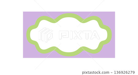 Groovy cartoon rectangle border with scallop shape and wavy edge. Retro frame and y2k background in a graphic style, abstract element with playful form trendy look. Groovy cartoon rectangle border with scallop shape and wavy edge. Retro frame and y2k background in a graphic style, abstract element with playful form trendy look. 136926279