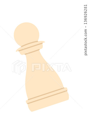 Flat chess pawn in minimal style. Single piece on game board with focus on strategy. Iconic chessboard element for table play or tournaments. Ideal for boardgame design and leisure concepts. 136926281