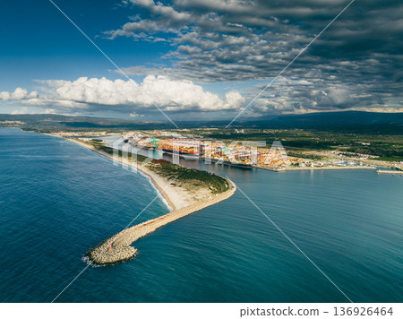 Aerial view of port of joy tauro Calabria  136926464