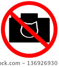 禁止拍照標誌（相機）_隨意簡單的貓臉 136926930