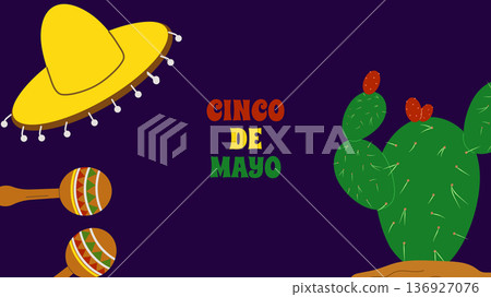 Cinco de Mayo holiday Festive Fiesta Parade. For ads web design marketing visuals. Vector illustration. Cinco de Mayo holiday Festive Fiesta Parade. For ads web design marketing visuals. Vector illustration. 136927076