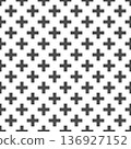 Plus Symbol Seamless Pattern Background. Minimal Cross Shape Endless Grid Layout for Modern Wallpapers, Textiles, Stationery, Packaging and Graphic Design. Clean Repeating Vector Style Bg 136927152