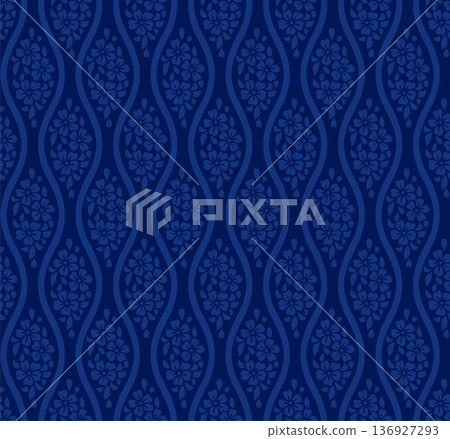 立羽櫻花圖案 [背景素材] 藏青色 136927293