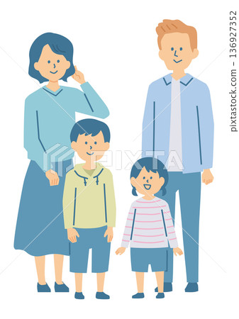 Illustration of 4 people family Illustration of 4 people family 136927352