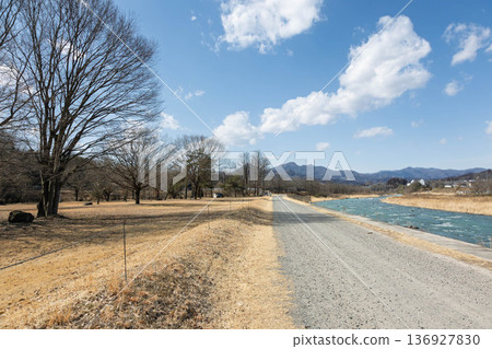 View of the Agatsuma River from Iwai Water Park, Higashiagatsuma Town, Gunma Prefecture 136927830