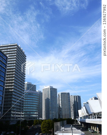 Urban landscape with tower apartment 136927992
