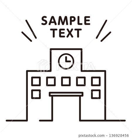 Simple school line drawing title decorative frame Simple school line drawing title decorative frame 136928456