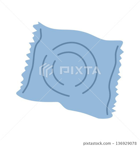 condom in blue package, contraception 136929078