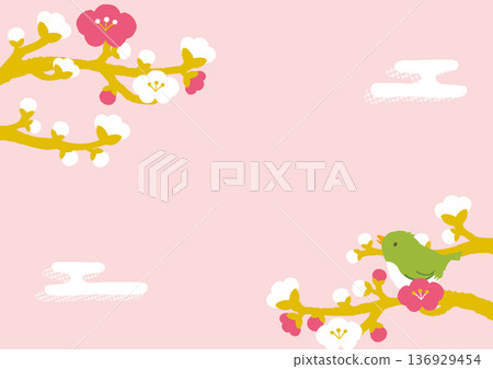 早春插畫:梅花與夜鶯 早春插畫:梅花與夜鶯 136929454