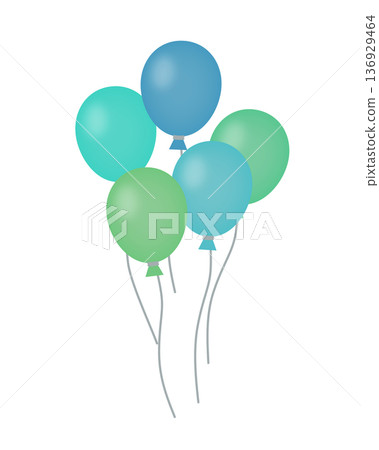 彩色氣球插圖（綠色） 136929464