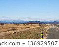 Winter river scenery: Watarase 136929507