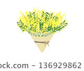 Illustration of a bouquet of mimosa 136929862
