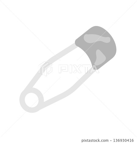灰色安全別針插圖 灰色安全別針插圖 136930416
