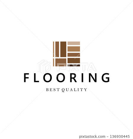 Luxury Floor Logo Decoration, Elegant Brand Identity and Color Palette 136930445
