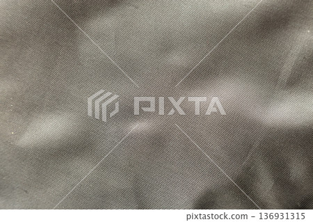 Gray beige linen canvas surface background. Sackcloth design, ecological cotton textile, fashionable woven flex burlap. 136931315