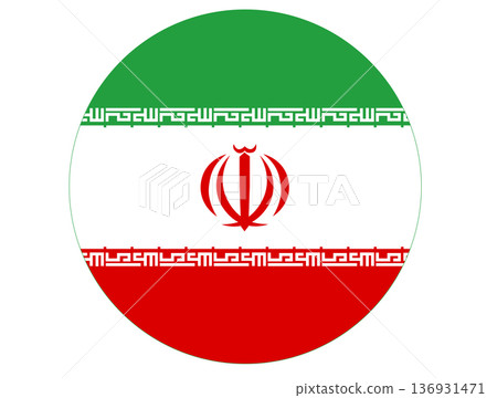 Iran flag circle located in western Asia vector illustration. Iran flag circle located in western Asia vector illustration. 136931471
