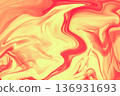 紅色和黃色流體大理石紋 136931693