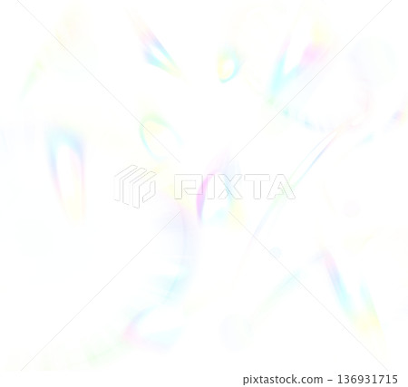 Transparent material with scattered rainbow-colored light 136931715
