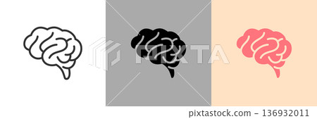 大腦醫學圖標 大腦醫學圖標 136932011