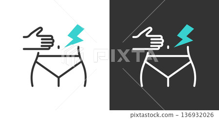 Simple stomachache icon 136932026