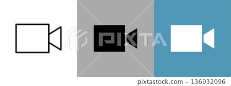 Simple video camera vector icon Simple video camera vector icon 136932096