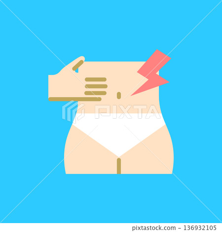 Simple stomachache icon Simple stomachache icon 136932105