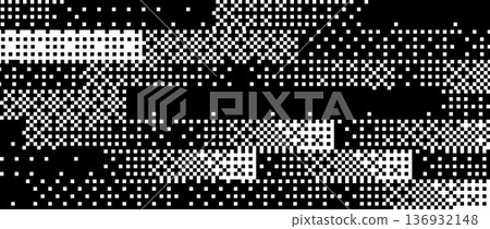 Pixelated bitmap pattern texture. Black rectangle dither wallpaper. Abstract 8 bit screen pattern. Arcade video game background. Retro pixel art backdrop. Vector dissolving raster effect overlay Pixelated bitmap pattern texture. Black rectangle dither wallpaper. Abstract 8 bit screen pattern. Arcade video game background. Retro pixel art backdrop. Vector dissolving raster effect overlay 136932148