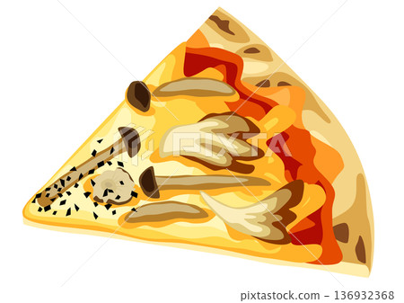 切塊披薩蘑菇 136932368