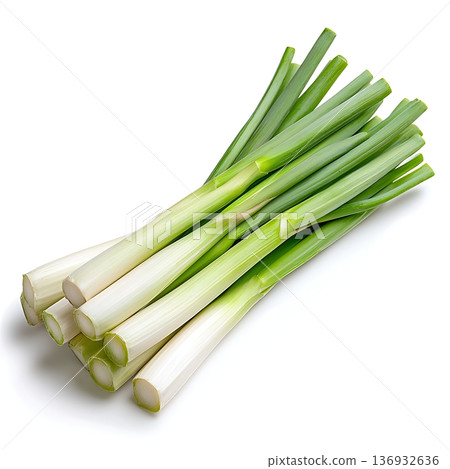 Fresh Green Onions Ready for Cooking and Garnishing in a Bright Kitchen Setting Fresh Green Onions Ready for Cooking and Garnishing in a Bright Kitchen Setting 136932636