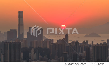 Jan 11 2026 Golden sunset over Kowloon West from Kowloon Peak 136932940