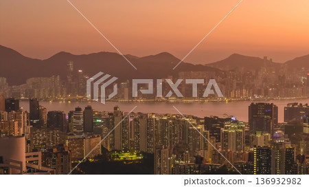 Jan 11 2026 Evening Light Illuminating Vibrant Urban Skyline of Kwun Tong Jan 11 2026 Evening Light Illuminating Vibrant Urban Skyline of Kwun Tong 136932982