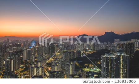 Jan 11 2026 Lion Rock Backdrop Framing Kowloon Urban Skyline in Hong Kong 136933000