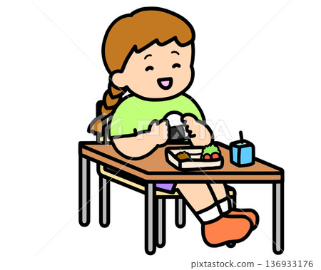 校園生活:棕髮女孩吃飯團 校園生活:棕髮女孩吃飯團 136933176