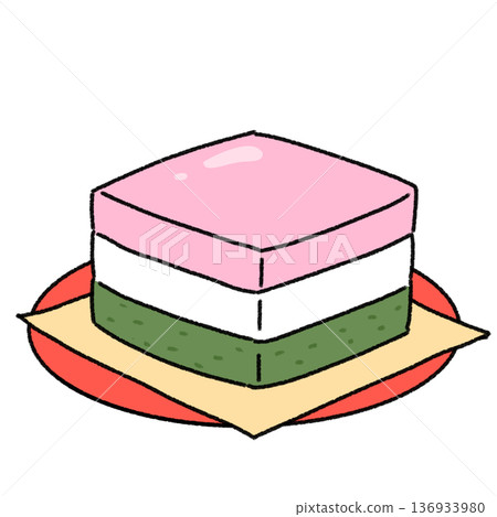 A simple and cute illustration of diamond-shaped rice cakes A simple and cute illustration of diamond-shaped rice cakes 136933980